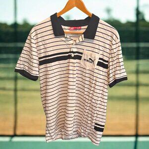 PUMA 🏷️ Vintage Sportcat Striped Polo Shirt | Short Sleeve